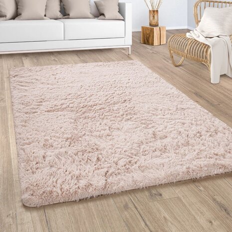 Hoogpolig vloerkleed of karpet LONDON 591 kleur creme