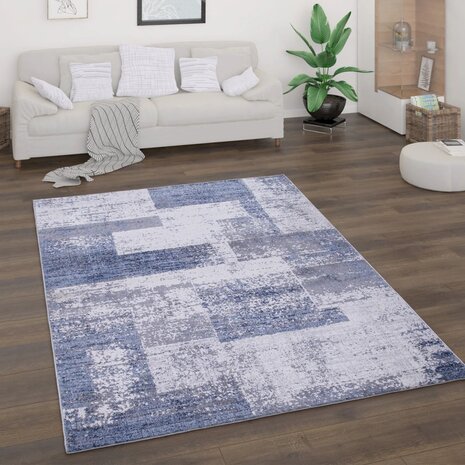 Design vloerkleed BREMEN 873 kleur blauw