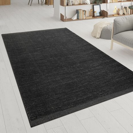 Wollen karpet of vloerkleed FRANSICO 300 kleur antraciet