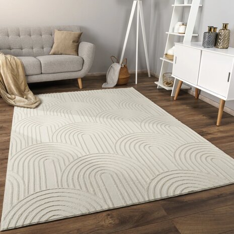 Effen creme karpet of vloerkleed SKY 524