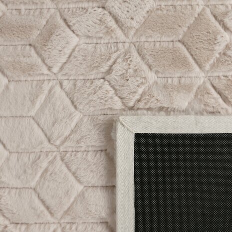 Hoogpolig soft vloerkleed ANDRES 745 kleur beige