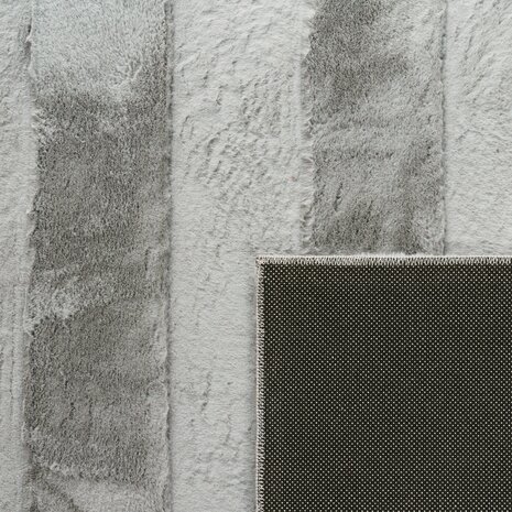 Hoogpolig soft vloerkleed ANDRES 744 kleur grijs