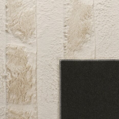 Hoogpolig soft vloerkleed ANDRES 744 kleur creme