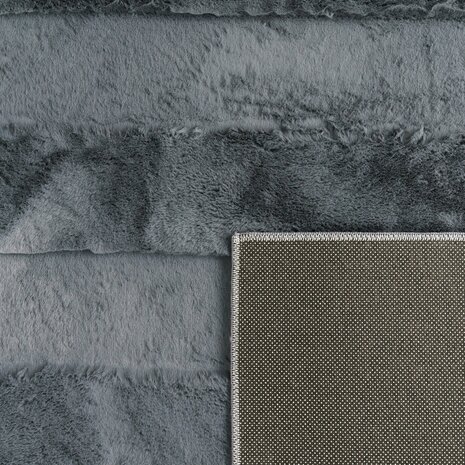 Hoogpolig soft vloerkleed ANDRES 744 kleur antraciet