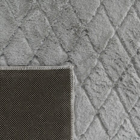 Hoogpolig soft vloerkleed ANDRES 742 kleur grijs