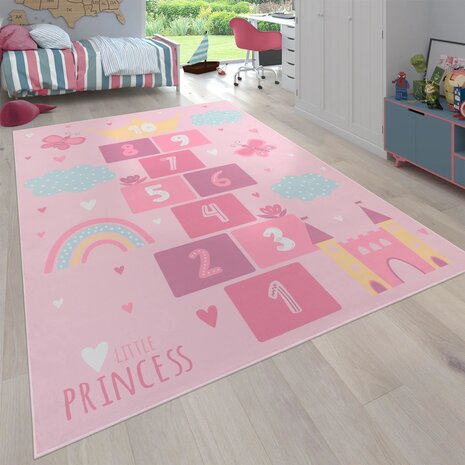 Kinder vloerkleed of karpet KIDDY 585 kleur pink