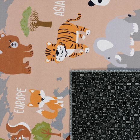 Kinder vloerkleed of karpet KIDDY 581 kleur grijs