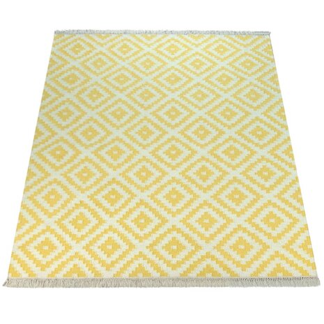 Vloerkleed of karpet VIENNA kleur geel wit 500