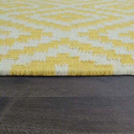 Vloerkleed of karpet VIENNA kleur geel wit 500