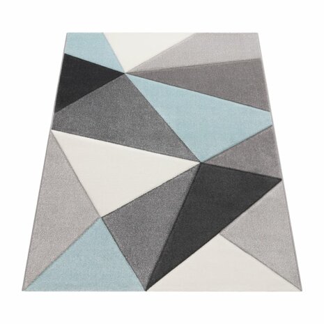Modern 3D vloerkleed of karpet ARWIN kleur turquoise 237