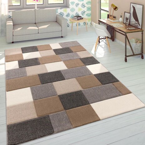 Modern 3D vloerkleed of karpet ARWIN kleur beige 646