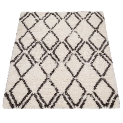 Hoogpolig vloerkleed of karpet RICHMOND kleur creme 077