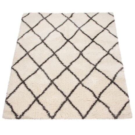 Hoogpolig vloerkleed of karpet RICHMOND kleur creme 075