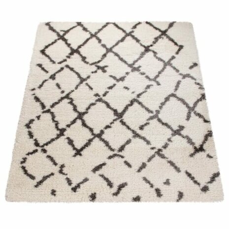 Hoogpolig vloerkleed of karpet RICHMOND kleur creme 653