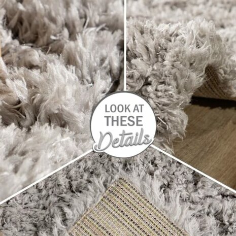 Hoogpolig vloerkleed of karpet AMADO kleur grijs 861